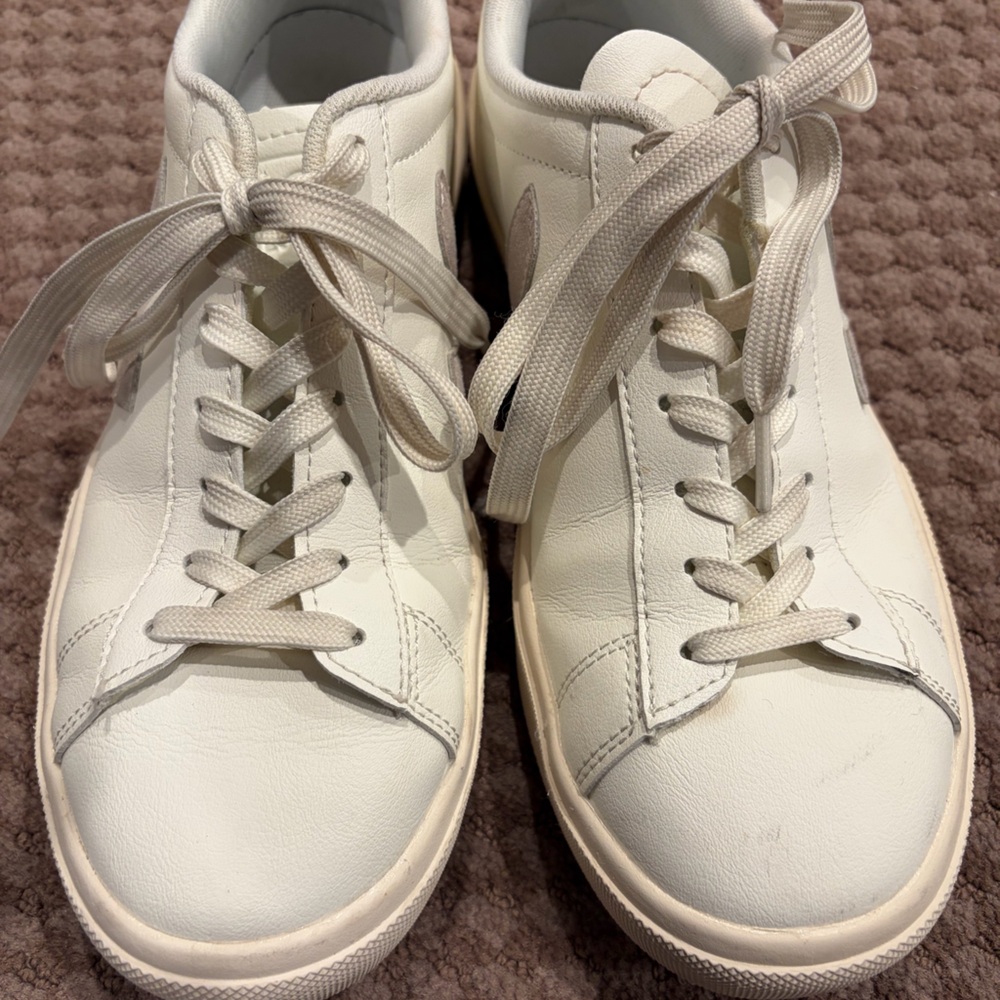 Veja Off-White Leather Sneakers
